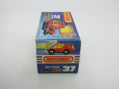Matchbox Superfast No 37C Skip Truck SMOKE windows GREY-BROWN Base