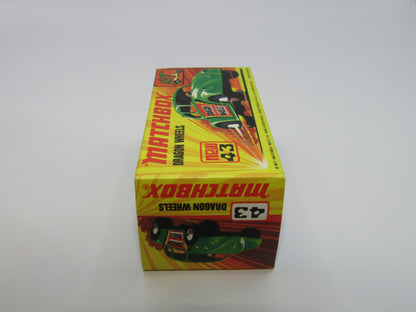 Matchbox Superfast 43B Dragon Wheels Dark Green Body DOT DASH Wheels