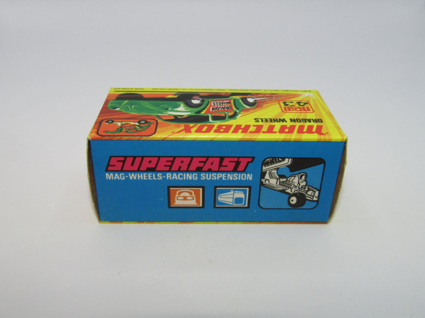 Matchbox Superfast 43B Dragon Wheels Dark Green Body DOT DASH Wheels