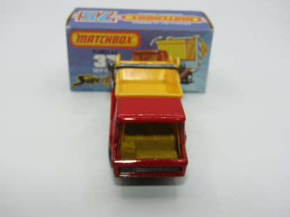 Matchbox Superfast No 37C Skip Truck AMBER Windows MET Brown Base
