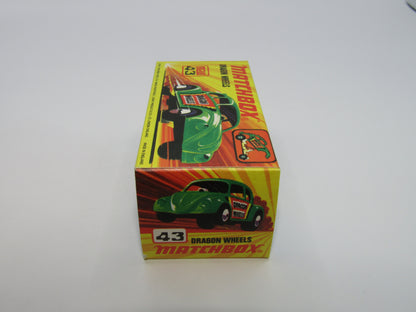 Matchbox Superfast 43B Dragon Wheels Dark Green Body DOT DASH Wheels