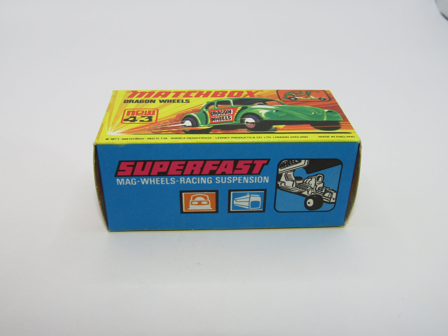 Matchbox Superfast 43B Dragon Wheels Dark Green Body DOT DASH Wheels