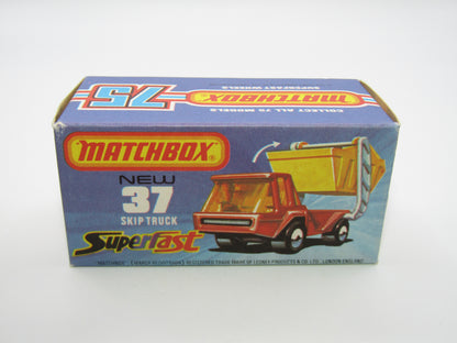 Matchbox Superfast No 37C Skip Truck AMBER Windows MET Brown Base
