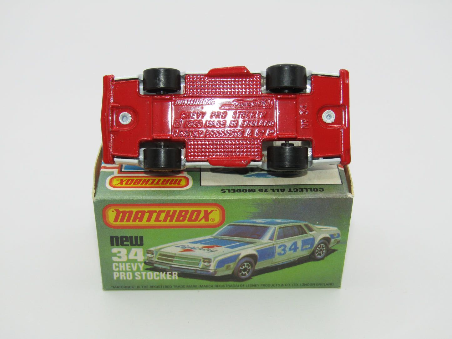 Matchbox Superfast 34C Chevy Pro-Stocker RED Base