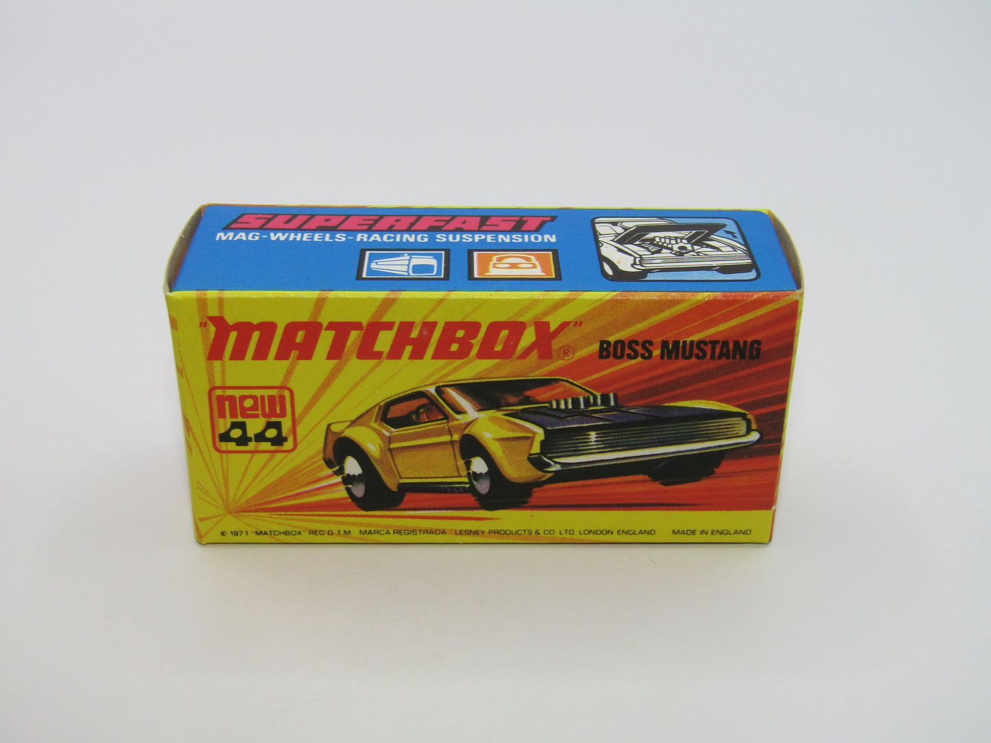 Matchbox Superfast 44B Boss Mustang REVERSED Wheels No Side Tampo's