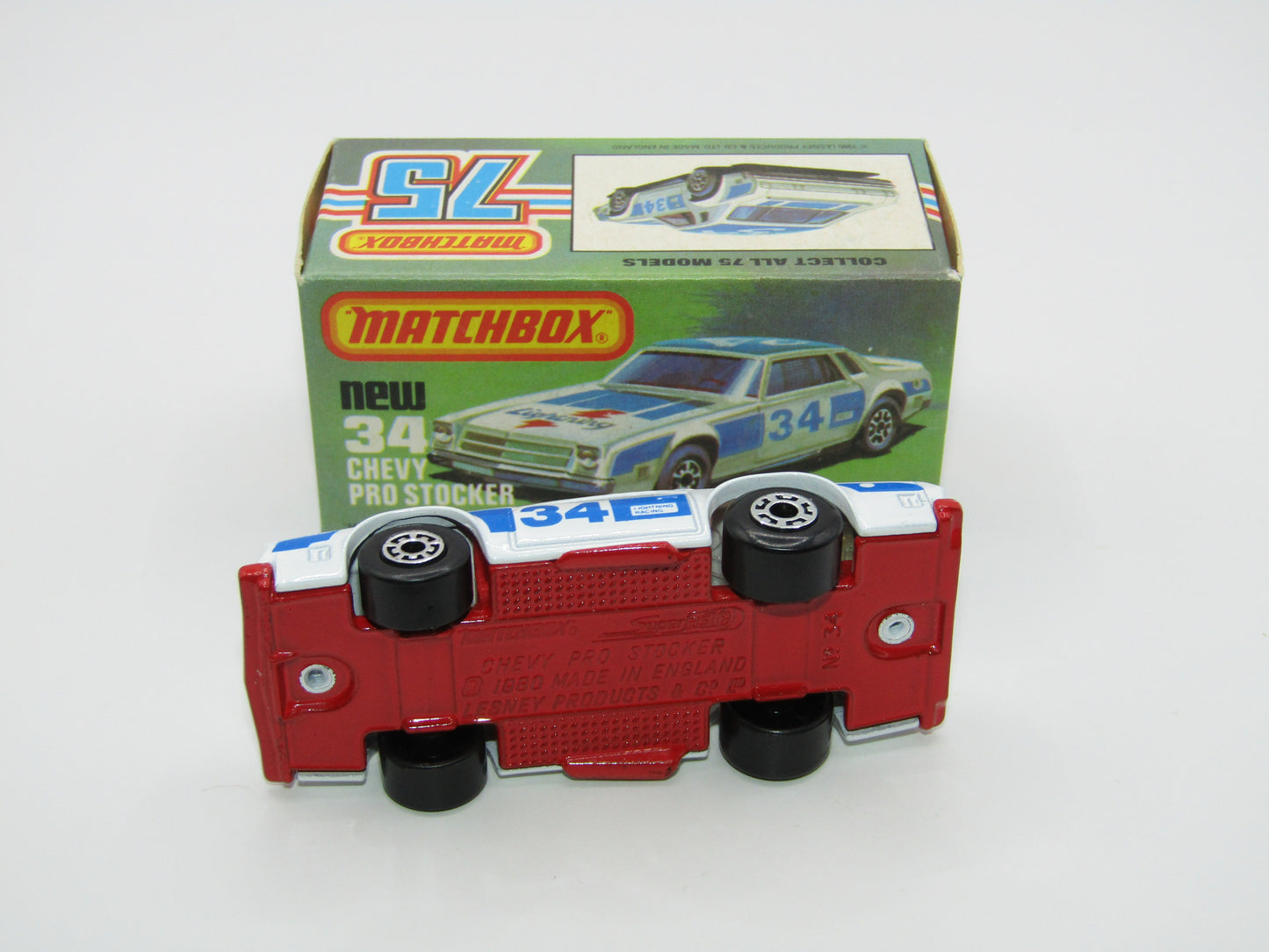 Matchbox Superfast 34C Chevy Pro-Stocker RED Base