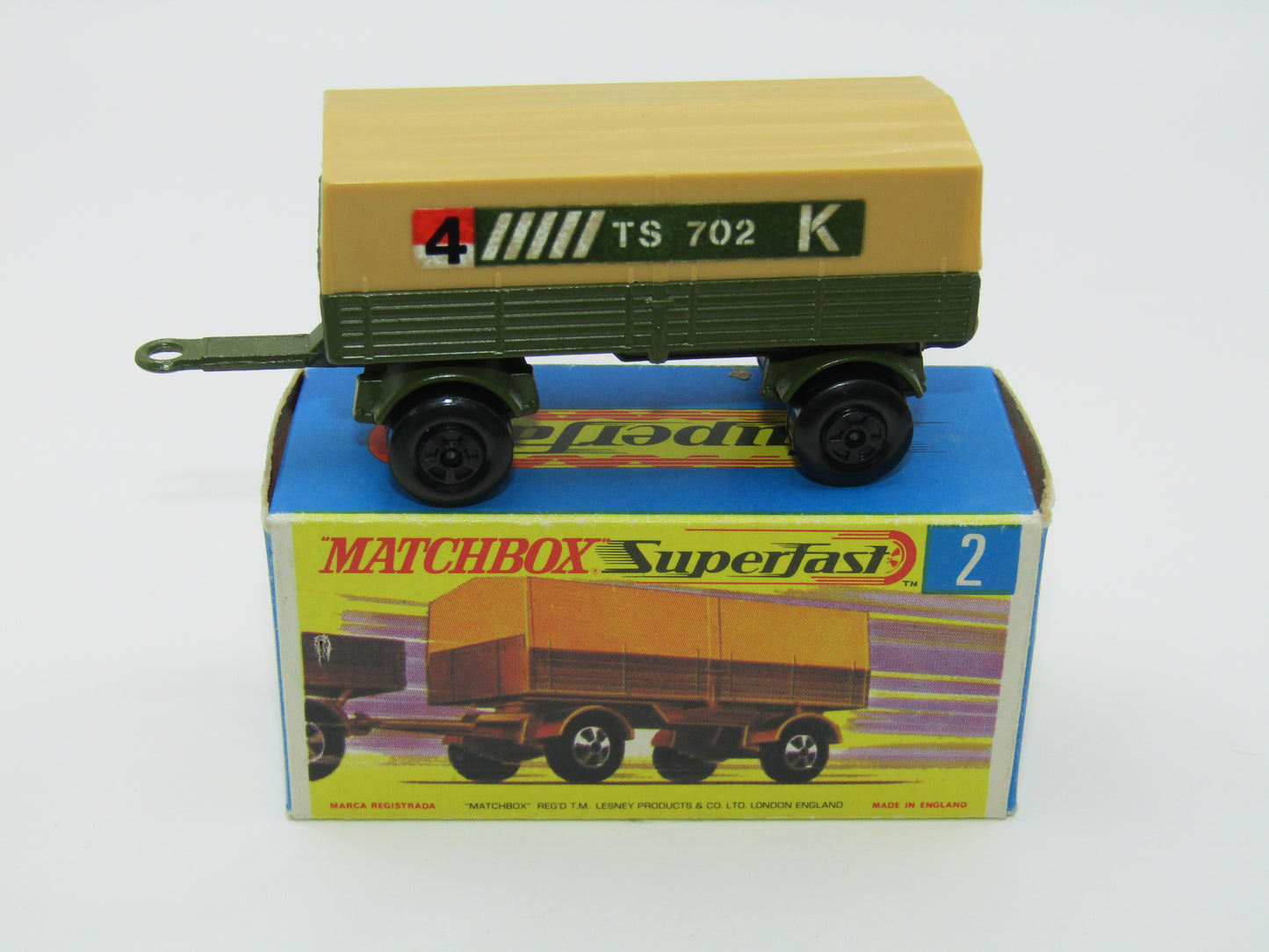 Matchbox Superfast 2A Mercedes Trailer Olive Green 5 Spoke Wide Slot Wheels