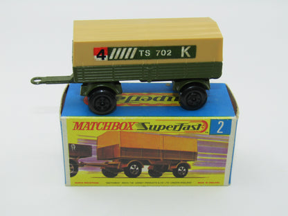 Matchbox Superfast 2A Mercedes Trailer Olive Green 5 Spoke Wide Slot Wheels