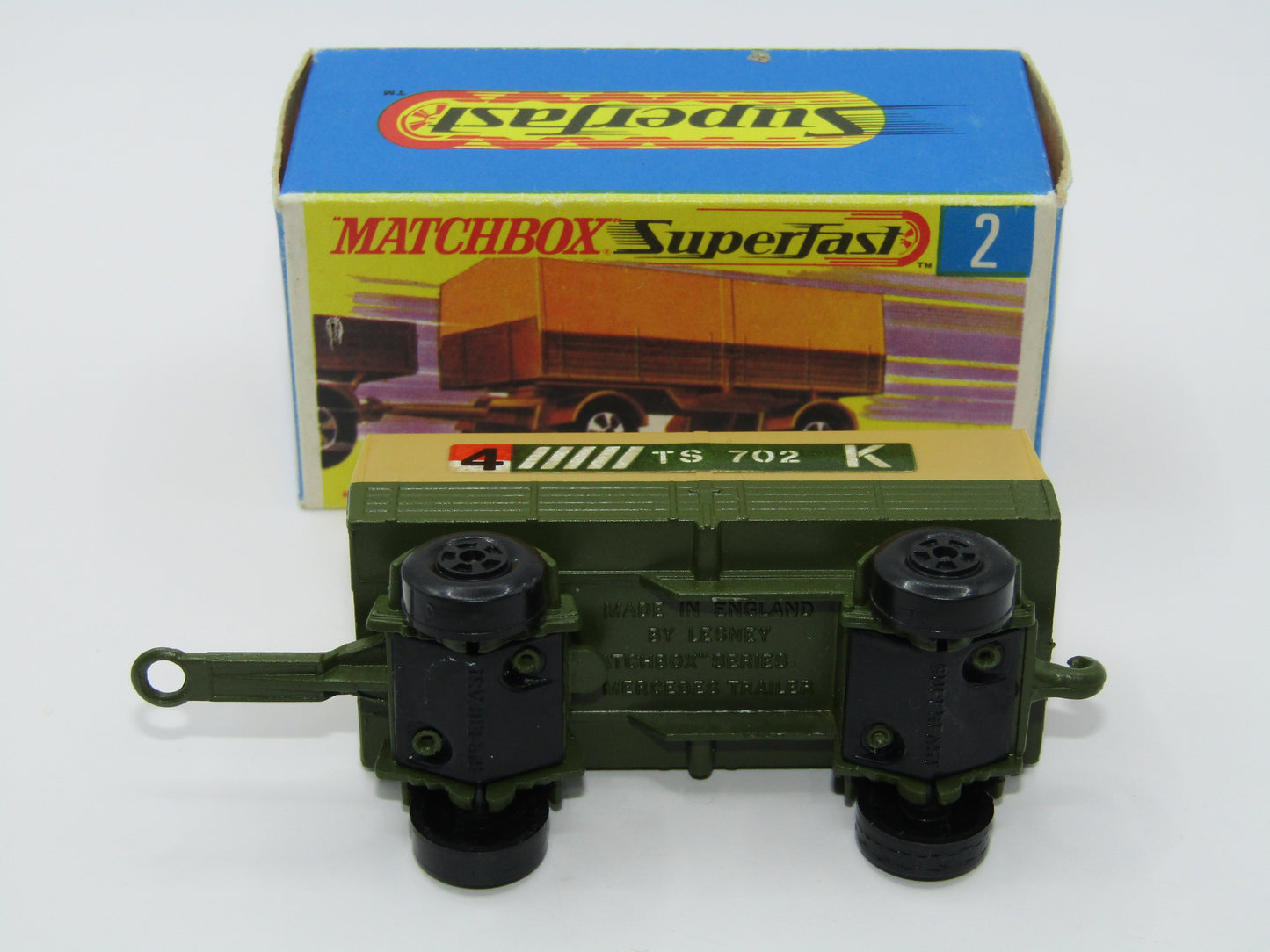 Matchbox Superfast 2A Mercedes Trailer Olive Green 5 Spoke Wide Slot Wheels