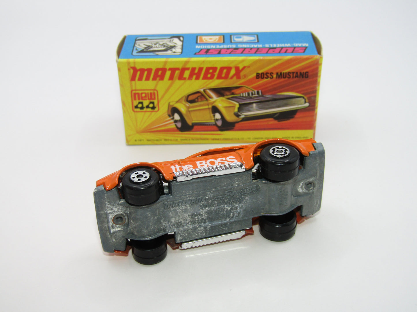 Matchbox Superfast 44B Boss Mustang Dark Orange 5 SPOKE FRONT Wheels