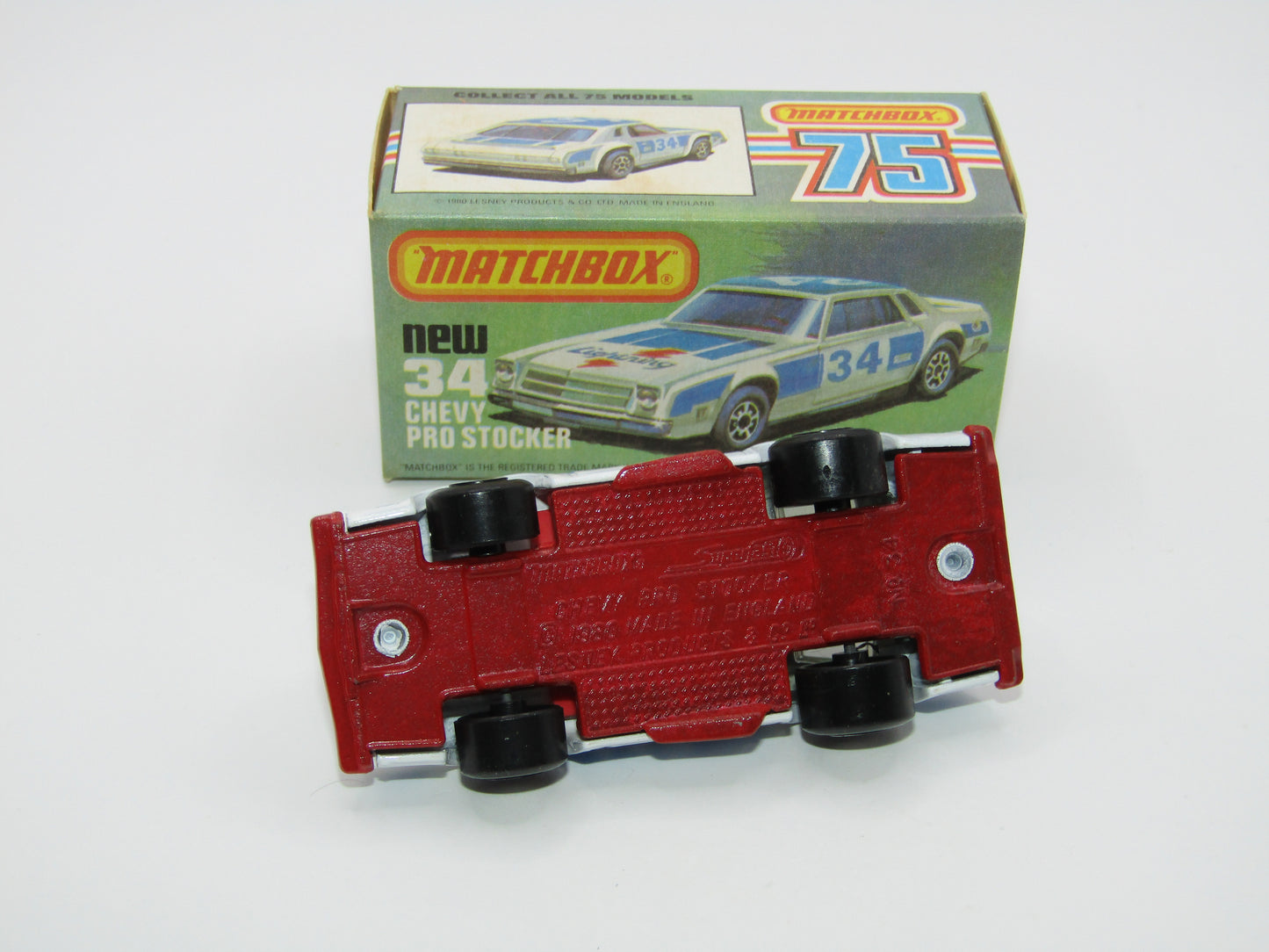 Matchbox Superfast 34C Chevy Pro-Stocker DARK RED Base