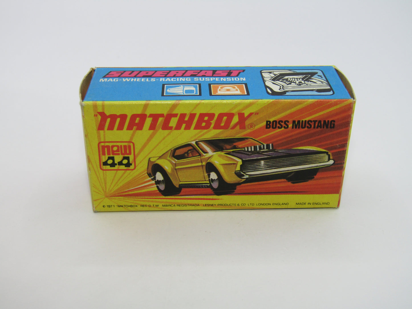 Matchbox Superfast 44B Boss Mustang Dark Orange 5 SPOKE FRONT Wheels