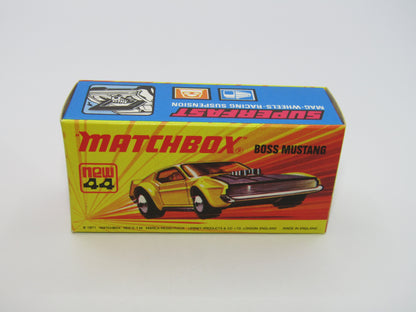 Matchbox Superfast 44B Boss Mustang Dark Orange Missing 1 Side Tampo