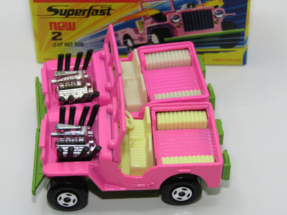 Matchbox Superfast 2B Jeep Hot Rod IVORY Interior, Green Base