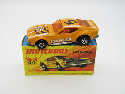 Matchbox Superfast 44B Boss Mustang Light Orange The Boss Outline Shadow Tampo