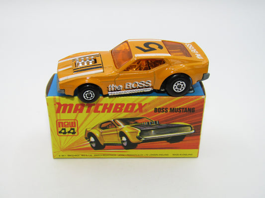 Matchbox Superfast 44B Boss Mustang Light Orange The Boss Outline Shadow Tampo