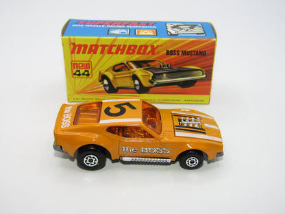 Matchbox Superfast 44B Boss Mustang Light Orange The Boss Outline Shadow Tampo