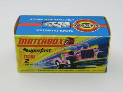 Matchbox Superfast 2B Jeep Hot Rod IVORY Interior, Green Base