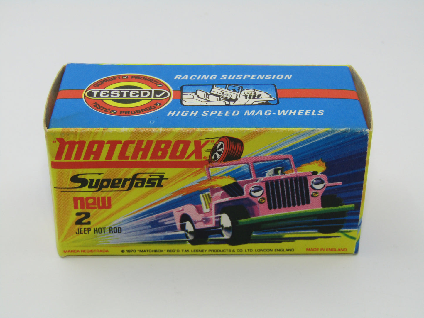 Matchbox Superfast 2B Jeep Hot Rod IVORY Interior, Green Base