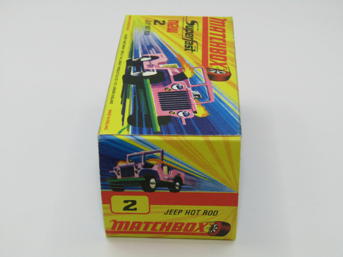 Matchbox Superfast 2B Jeep Hot Rod IVORY Interior, Green Base