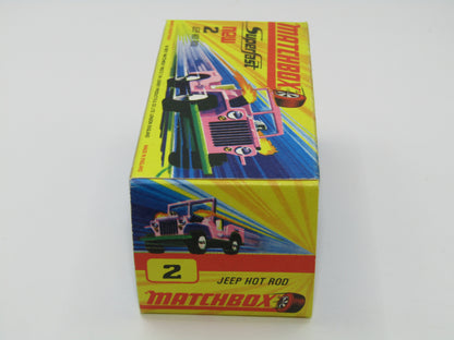 Matchbox Superfast 2B Jeep Hot Rod IVORY Interior, Green Base