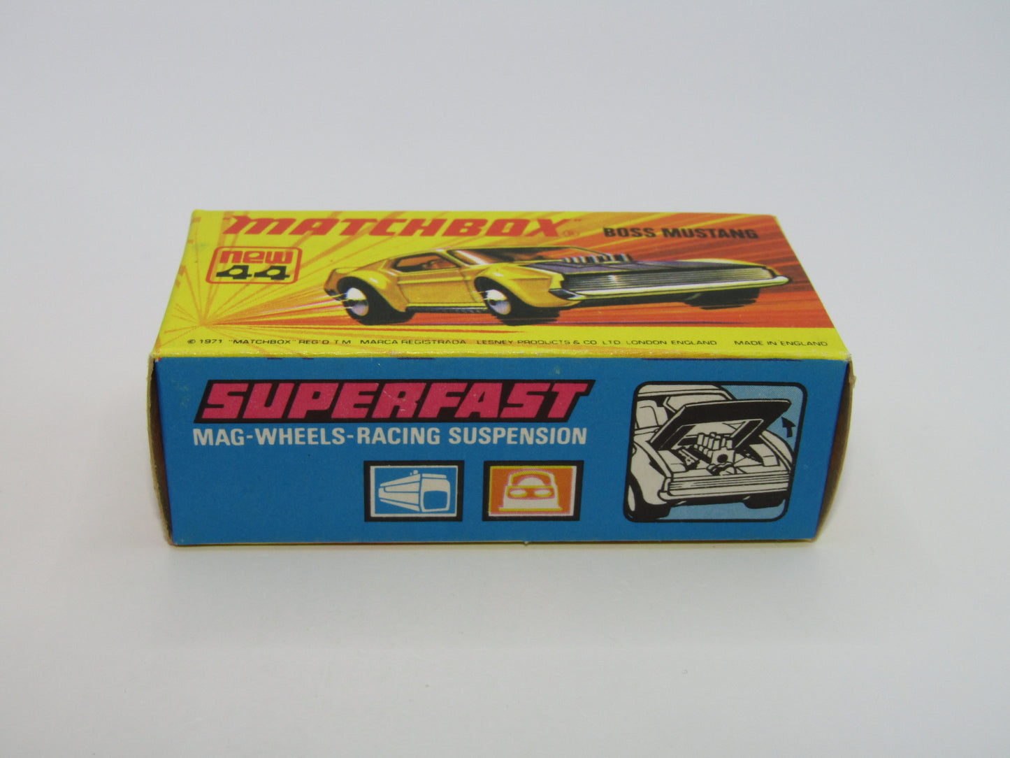 Matchbox Superfast 44B Boss Mustang Light Orange The Boss Outline Shadow Tampo