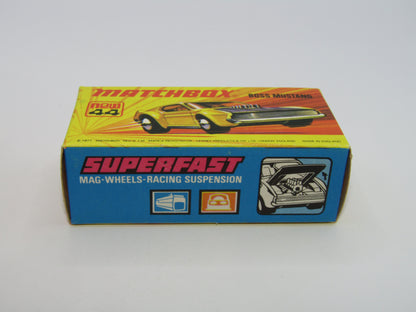 Matchbox Superfast 44B Boss Mustang Light Orange The Boss Outline Shadow Tampo