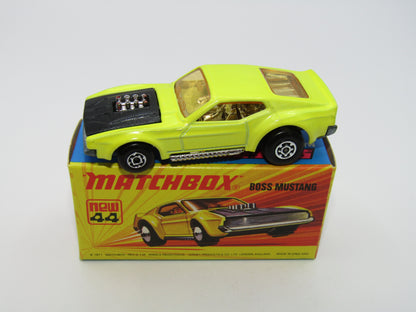 Matchbox Superfast 44B Boss Mustang LIGHT LEMON & LIGHT Amber Windows