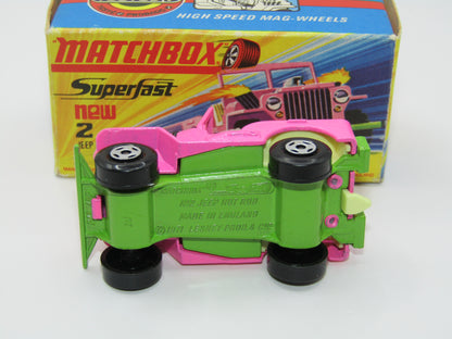 Matchbox Superfast 2B Jeep Hot Rod Light Pink, Green Base