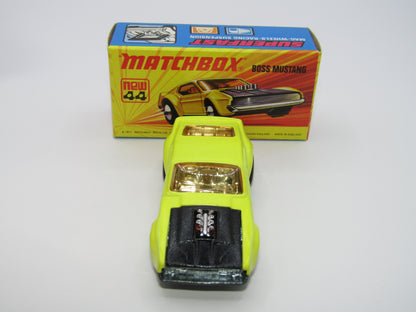 Matchbox Superfast 44B Boss Mustang LIGHT LEMON & LIGHT Amber Windows