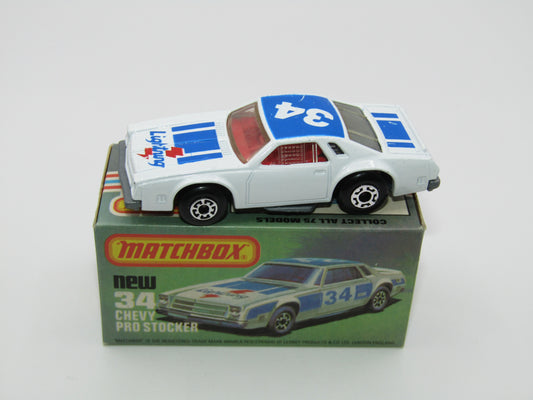 Matchbox Superfast 34C Chevy Pro-Stocker NO SIDE Tampo print