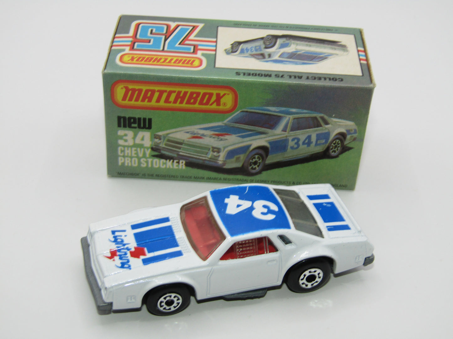 Matchbox Superfast 34C Chevy Pro-Stocker NO SIDE Tampo print