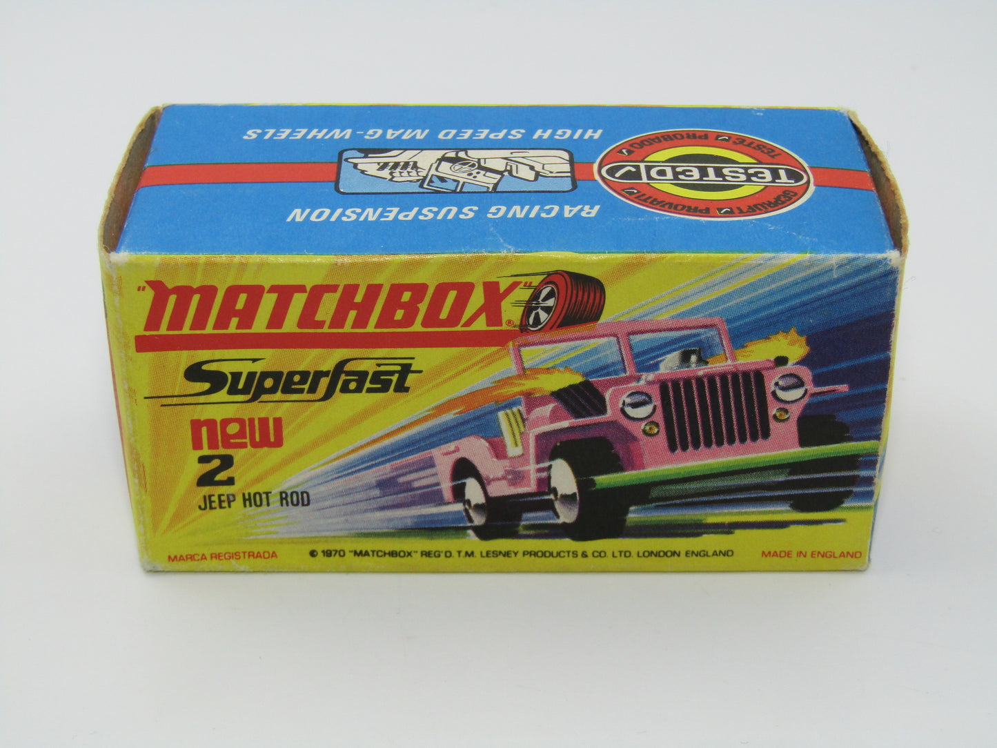 Matchbox Superfast 2B Jeep Hot Rod Light Pink, Green Base