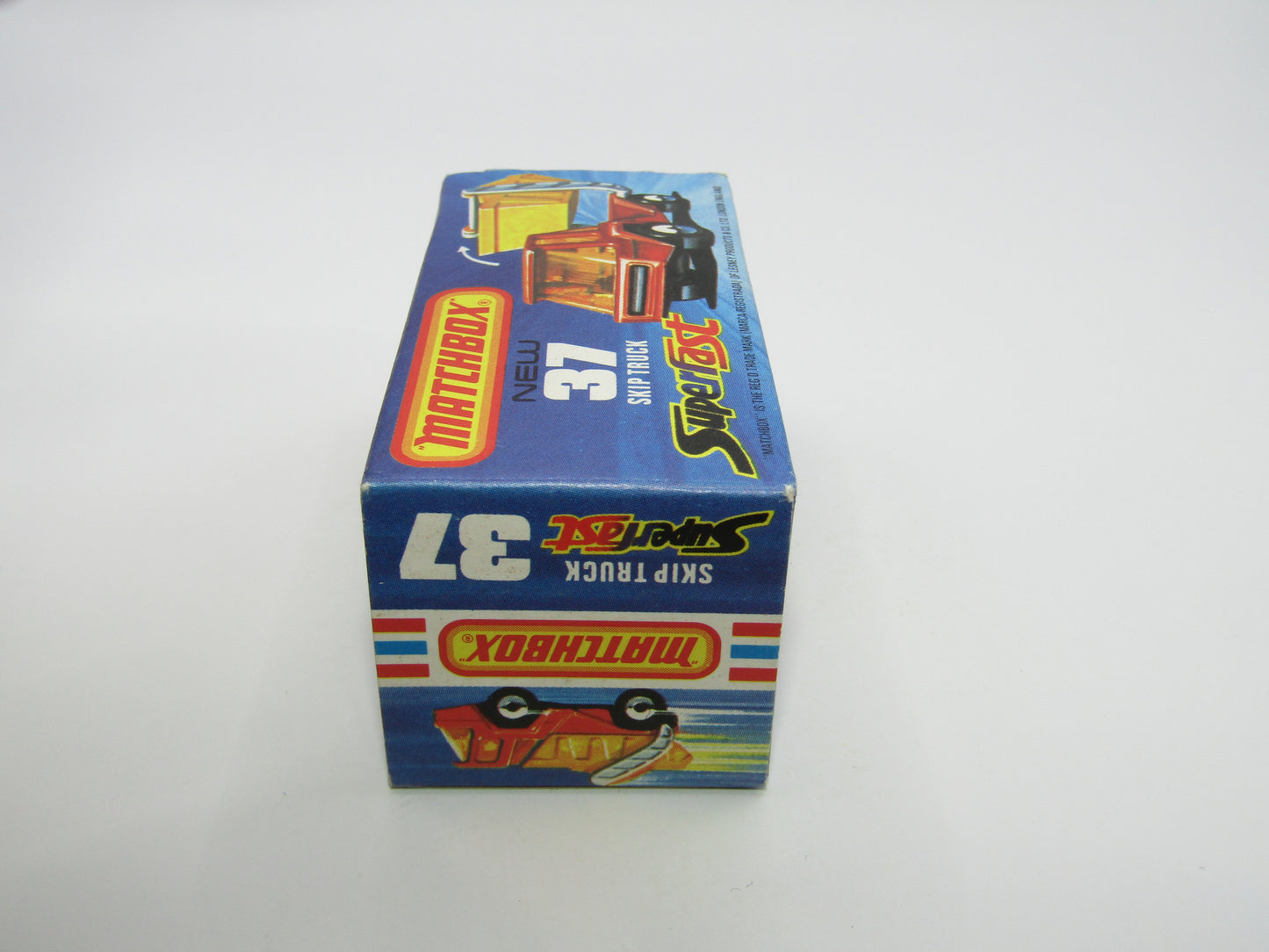 Matchbox Superfast No 37C Skip Truck ORANGE Yellow Skip, Black Base