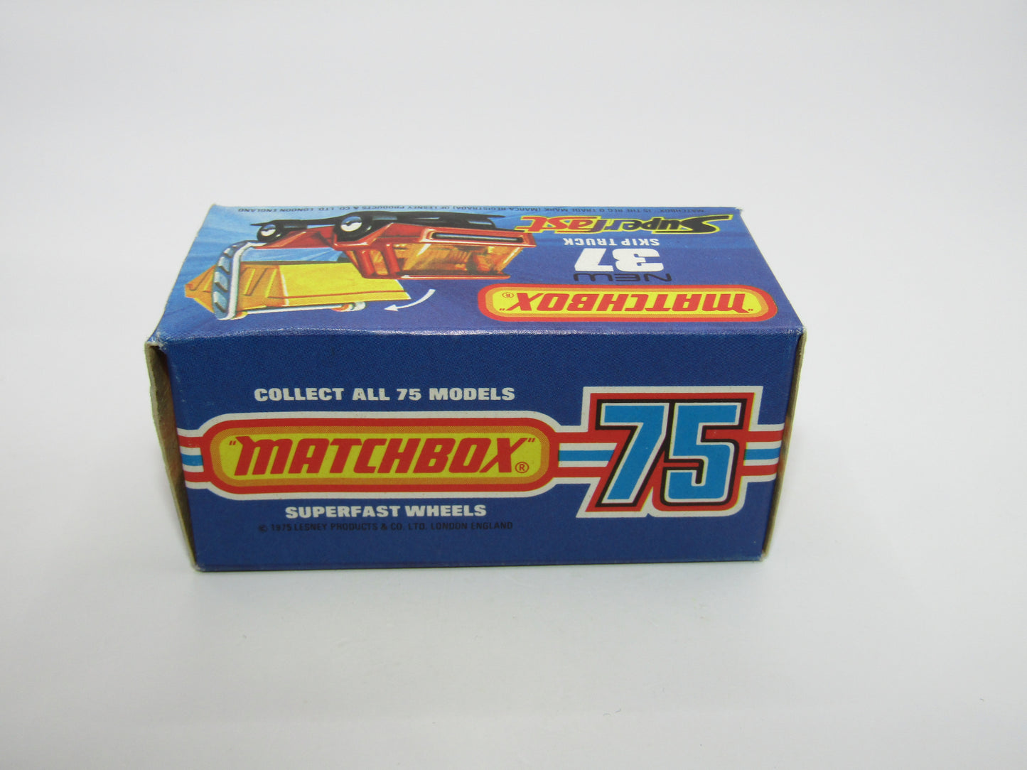 Matchbox Superfast No 37C Skip Truck ORANGE Yellow Skip, Black Base
