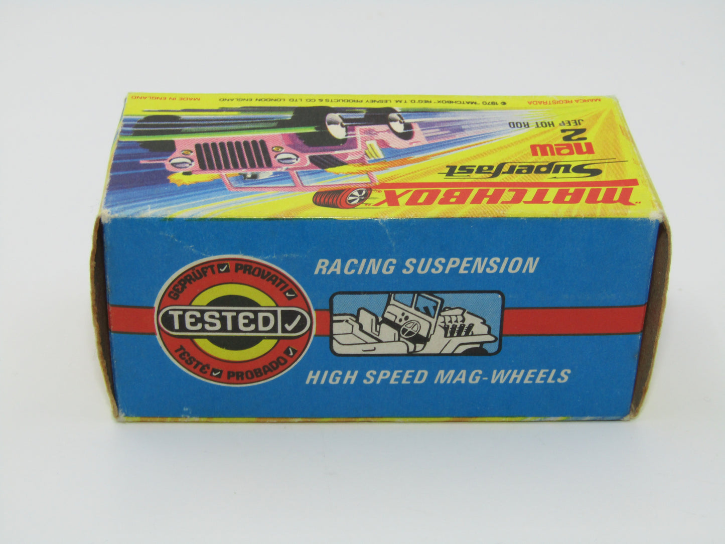 Matchbox Superfast 2B Jeep Hot Rod Light Pink, Green Base