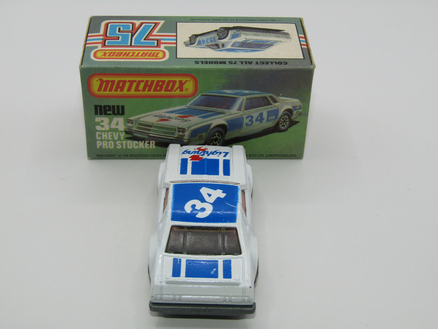 Matchbox Superfast 34C Chevy Pro-Stocker NO SIDE Tampo print