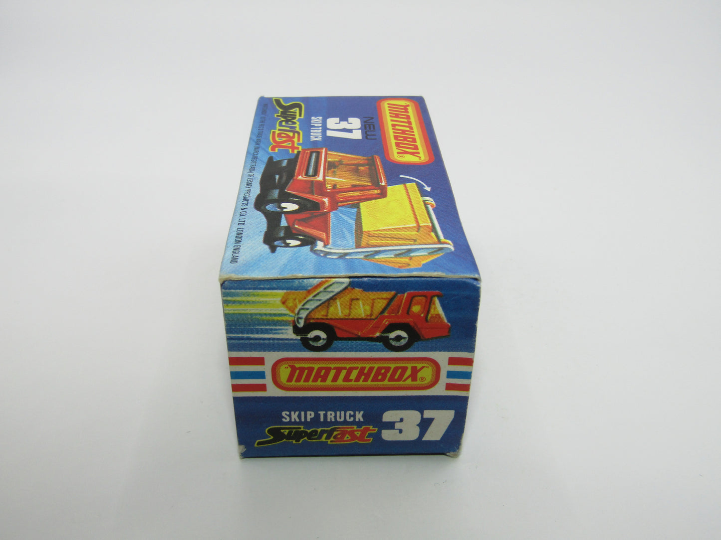 Matchbox Superfast No 37C Skip Truck ORANGE Yellow Skip, Black Base