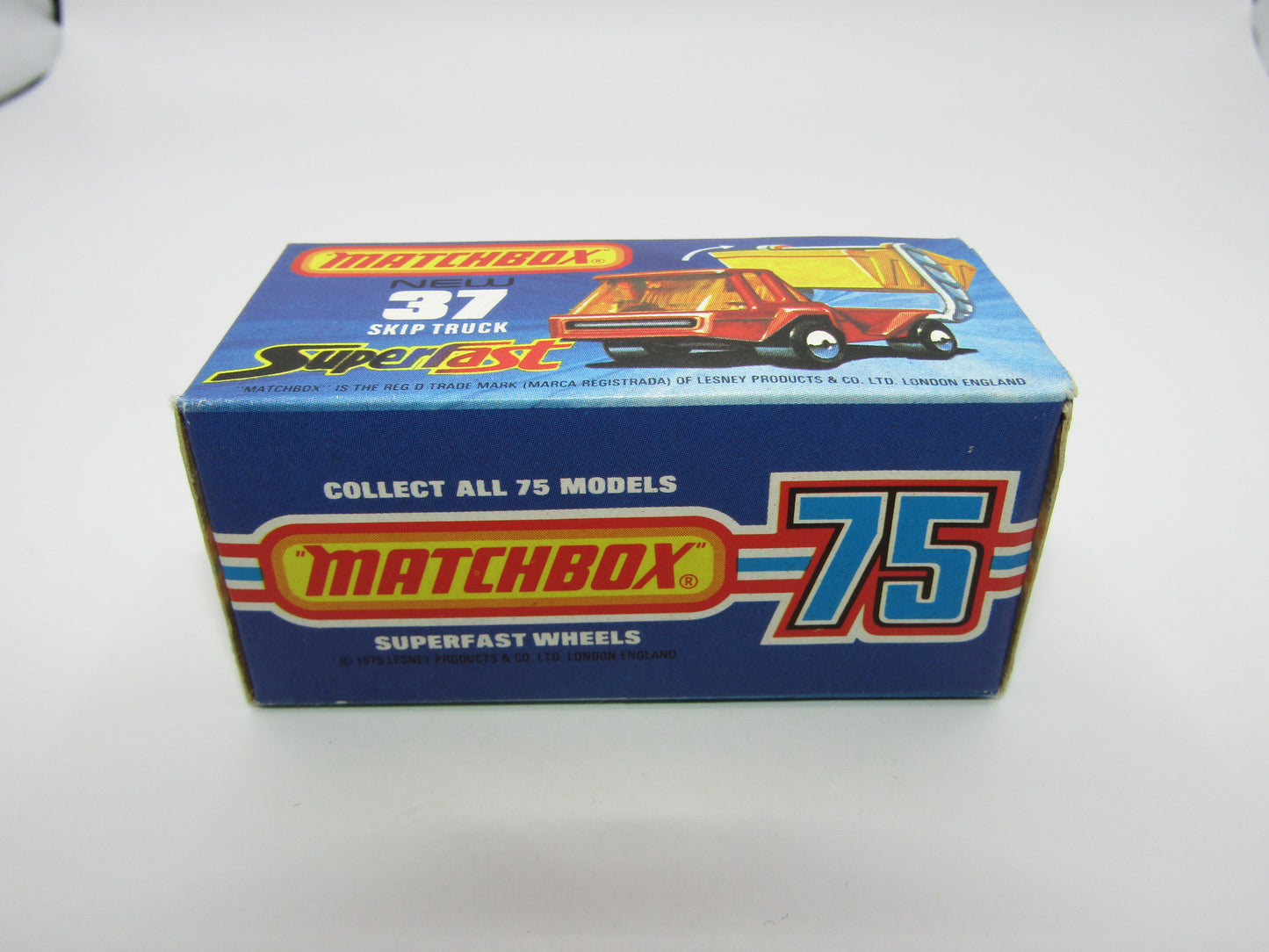 Matchbox Superfast No 37C Skip Truck ORANGE Yellow Skip, Black Base