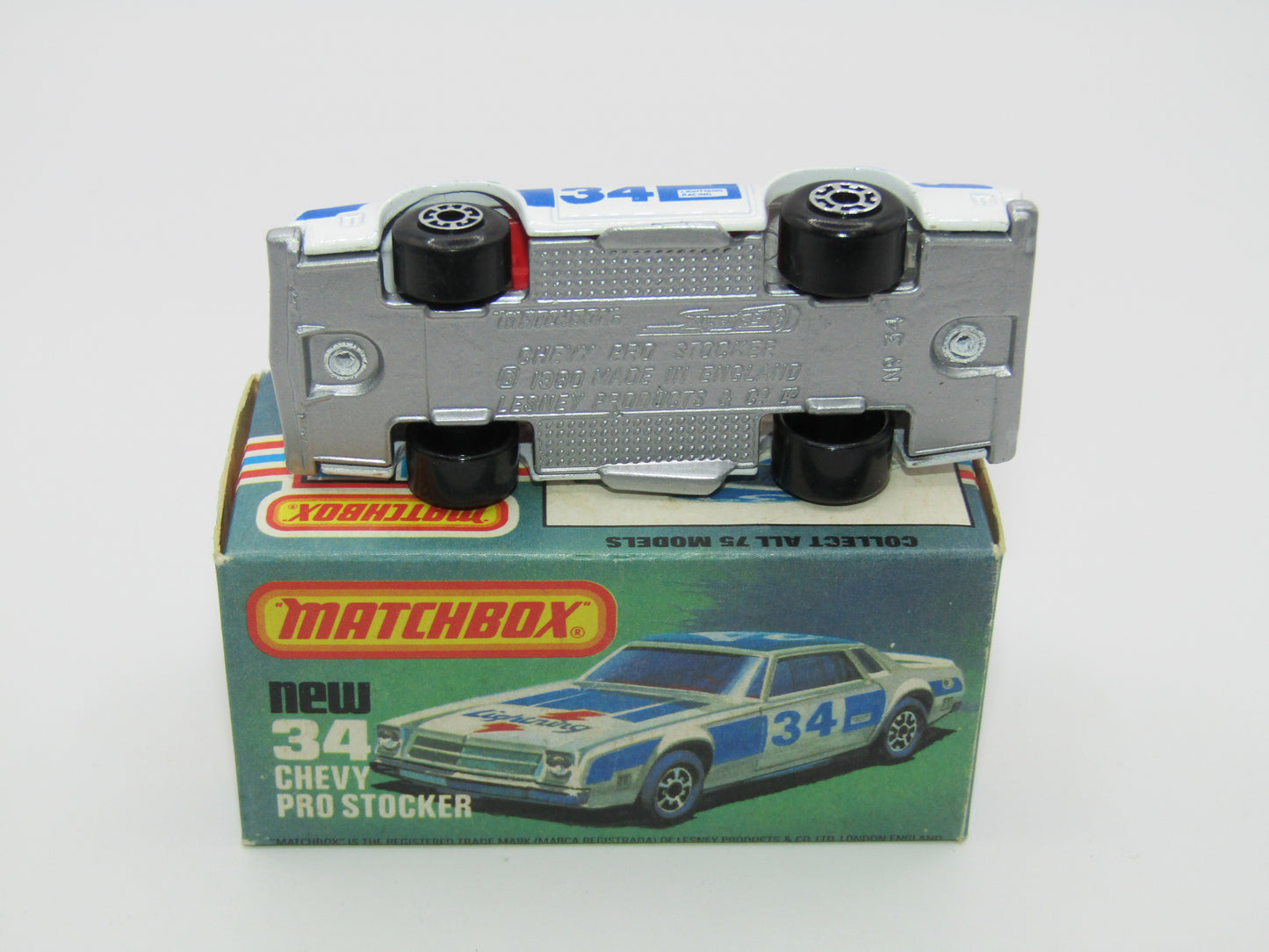 Matchbox Superfast 34C Chevy Pro-Stocker SILVER Base