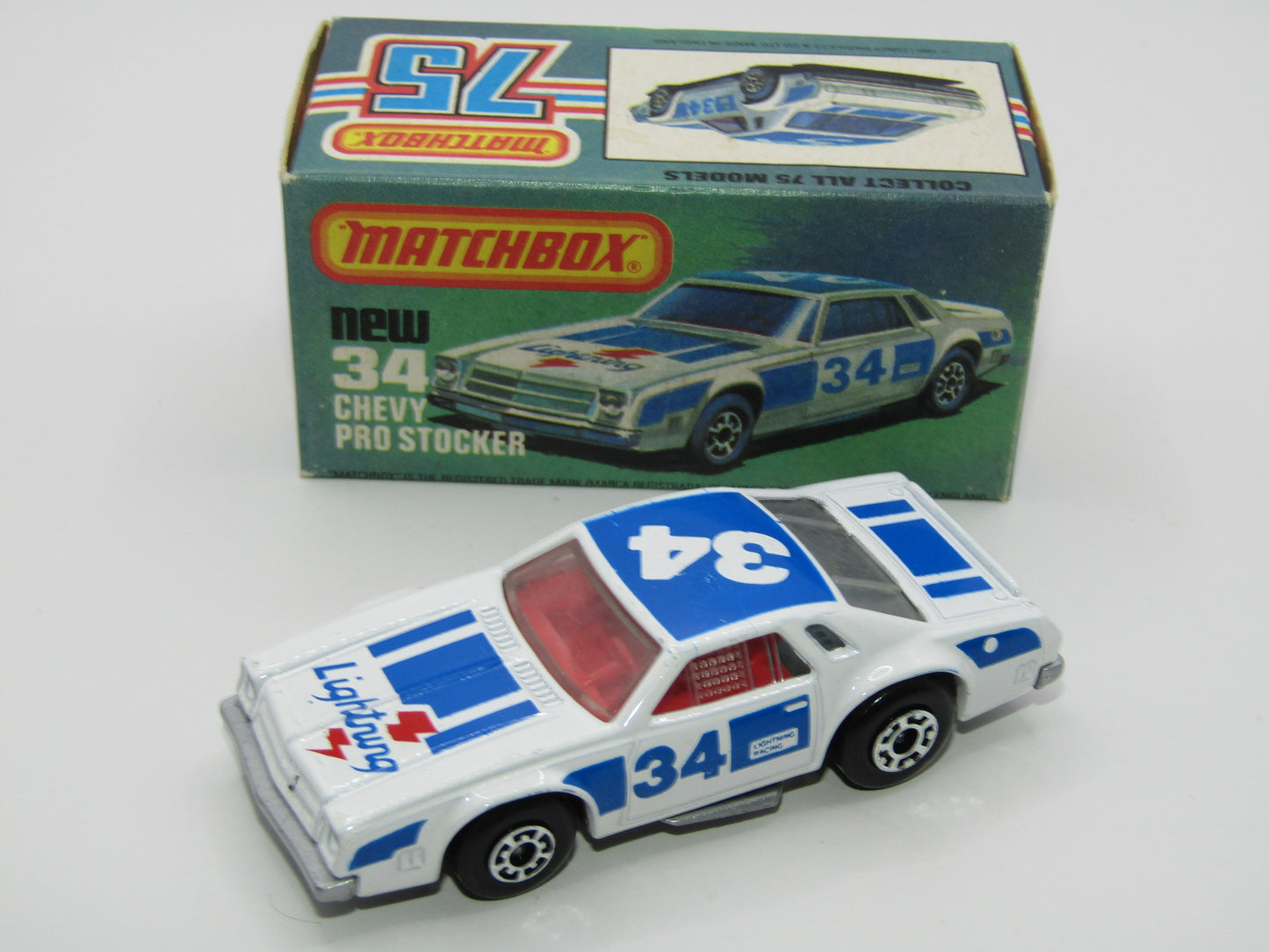 Matchbox Superfast 34C Chevy Pro-Stocker SILVER Base