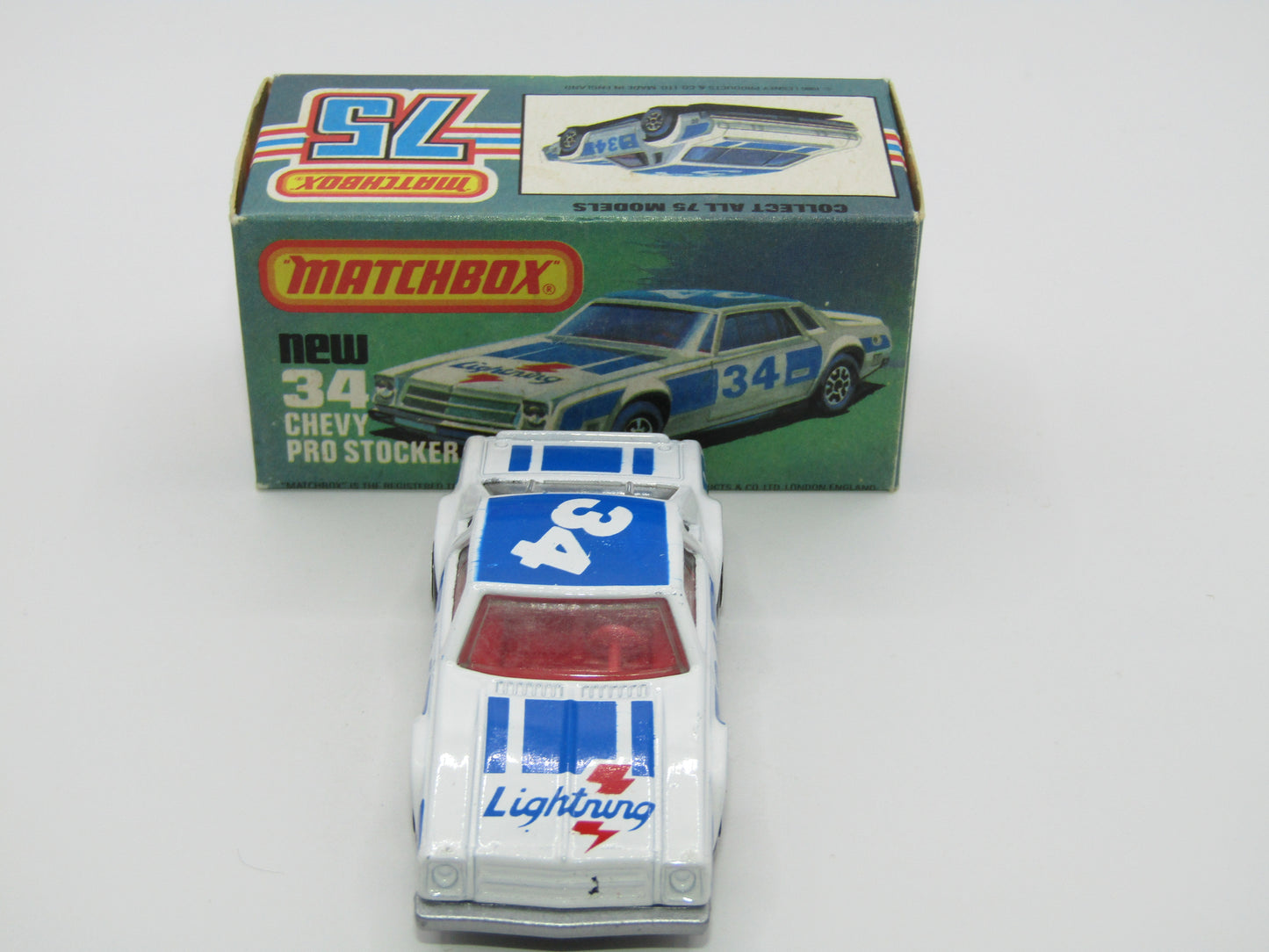 Matchbox Superfast 34C Chevy Pro-Stocker SILVER Base
