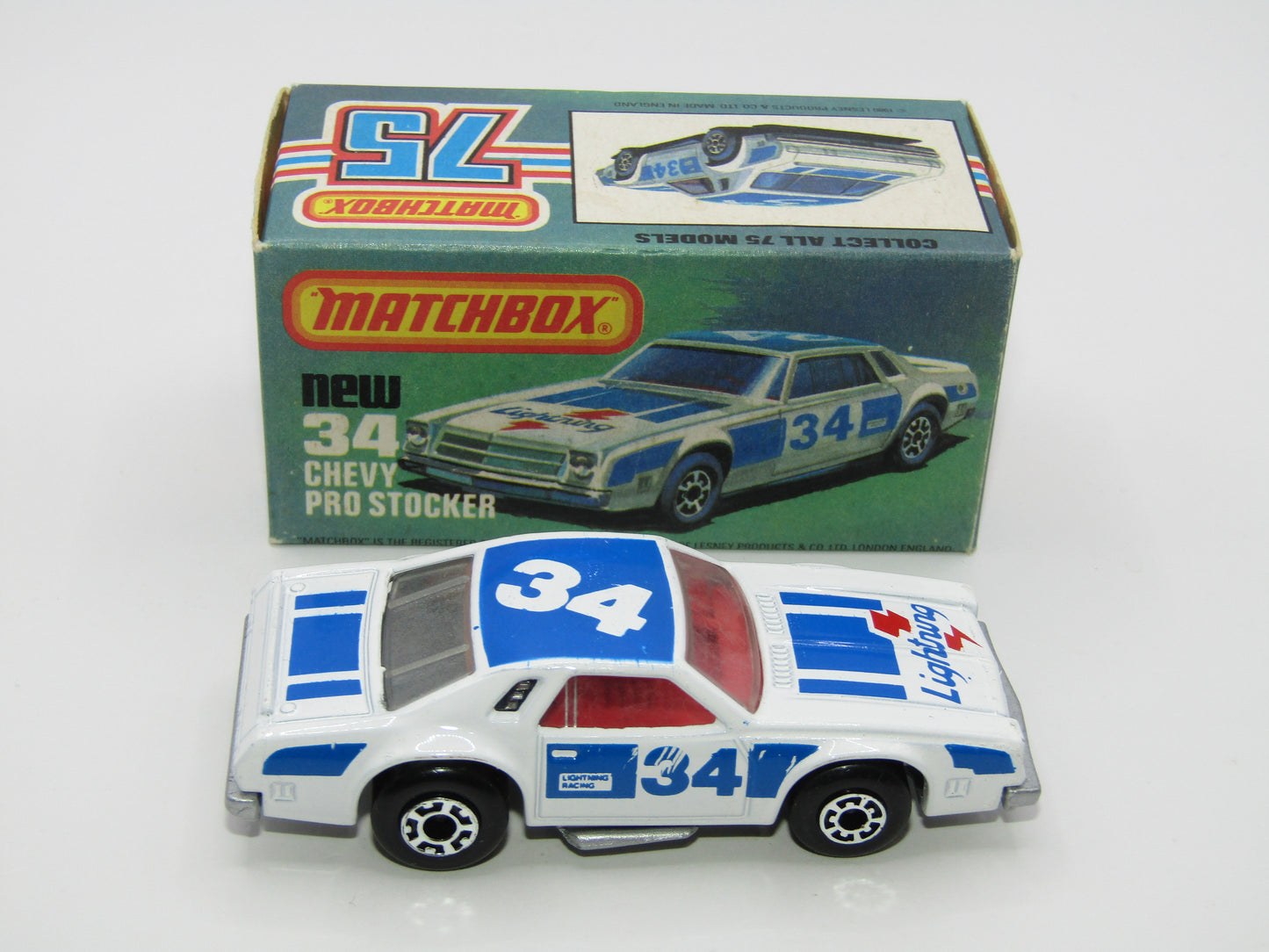 Matchbox Superfast 34C Chevy Pro-Stocker SILVER Base