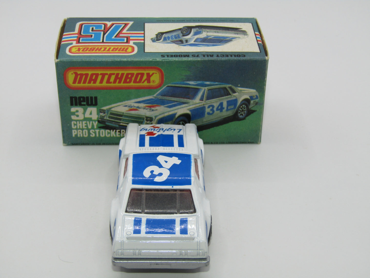 Matchbox Superfast 34C Chevy Pro-Stocker SILVER Base