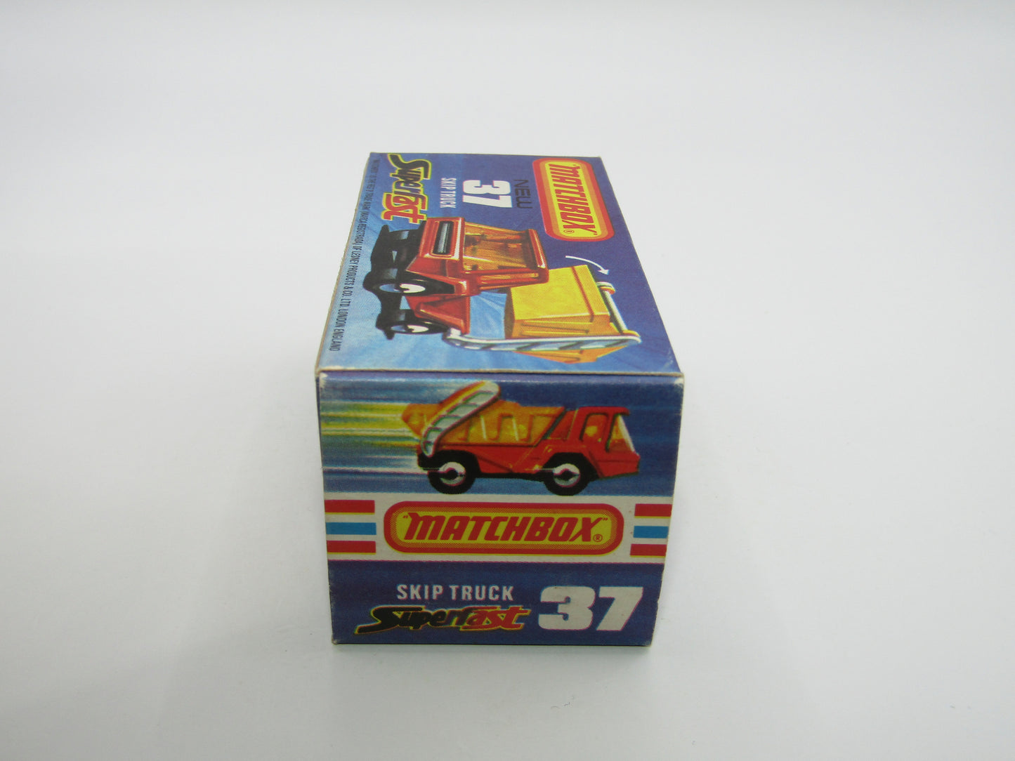 Matchbox Superfast No 37C Skip Truck ORANGE Red Skip, Black Base