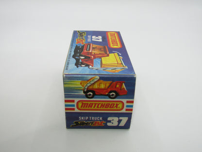 Matchbox Superfast No 37C Skip Truck ORANGE Red Skip, Black Base