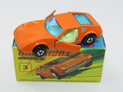 Matchbox Superfast 3B Monteverdi Hai, No Label YELLOW Interior