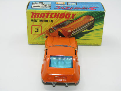 Matchbox Superfast 3B Monteverdi Hai, No Label YELLOW Interior