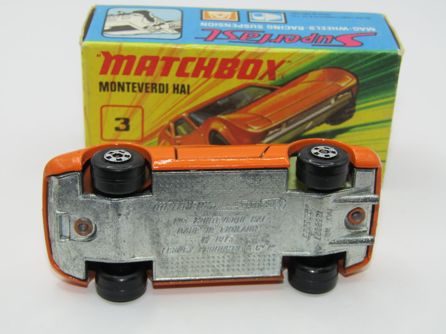 Matchbox Superfast 3B Monteverdi Hai, No Label YELLOW Interior