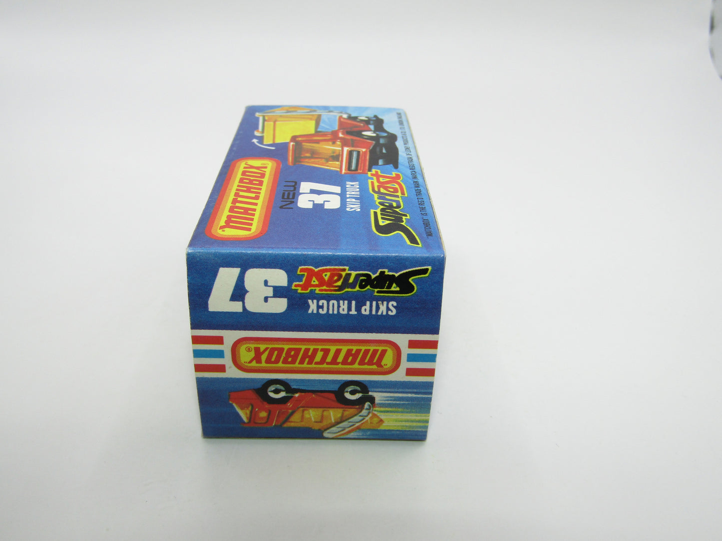 Matchbox Superfast No 37C Skip Truck Red AMBER Windows Grey Interior